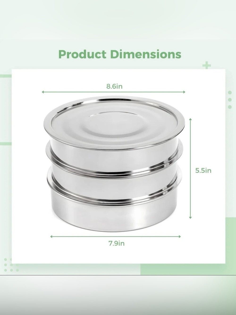 Stainless Steel, 3-Tier Stackable Sprouting Kit w/Encrypted Mesh